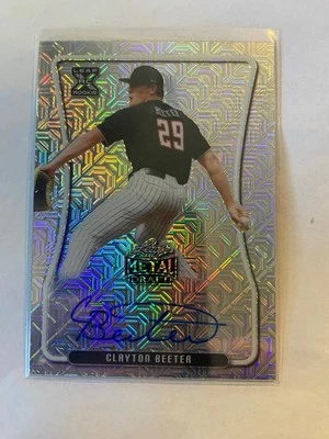 2020 Leaf Metal Clayton Beeter Auto Rookie Silver Card Yankees RC - Image 1 of 2