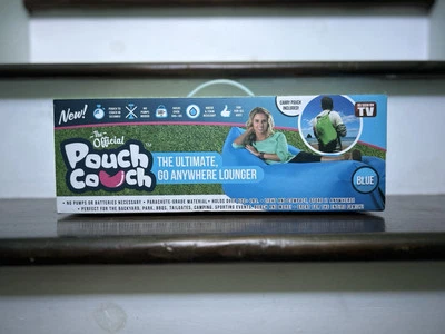 Pouch Couch As Seen On TV Go Ultimate Anywhere Lounger Blue Carry Bag Included - Image 1 of 4