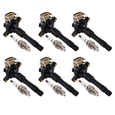 Juego de 6 bobinas de encendido y bujías para BMW 323Ci 325Ci 328Ci 2.5L-3.0L 2000-2002 Foto 1 de 4