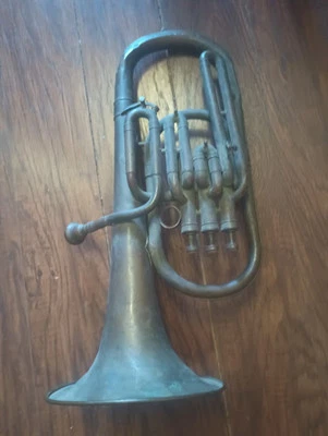 Vintage Brass 3 Valve Imperial Baritone Horn/Trumpent Dented Bell/Valves Good... - Image 1 of 4