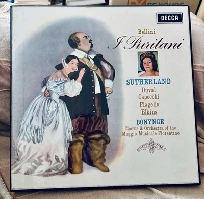 Bellini I Puritani Decca UK Set 259-61 3LP Joan Sutherland Bonynge Opera Vinyl - Photo 1/4