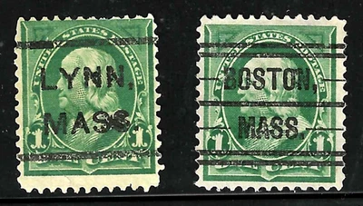 Sc #279 LYNN & BOSTON MASS 19th Century Precancels 1 Cent Franklin US 71B85 - Image 1 of 3