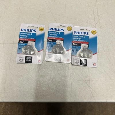 Philips 20W 12V MR11 GU4 Base Indoor Flood Landscape Light Bulbs 3 Packs - Image 1 of 4