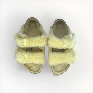 Sandalia Birkenstock Arizona Hebilla Grande Piel de Oveja Mujer Talla 9 Amarilla Nueva - Imagen 1 de 6