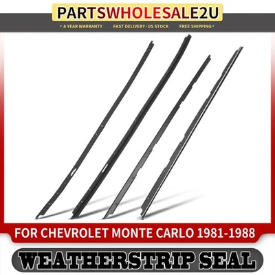 Barrido de ventana interior y exterior izquierda y derecha 4 piezas para Chevrolet Monte Carlo 1981-1988 Foto 1 de 4