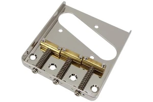 Vintage Telecaster bridge with 3 brass saddles - Nickel - Picture 1 of 3