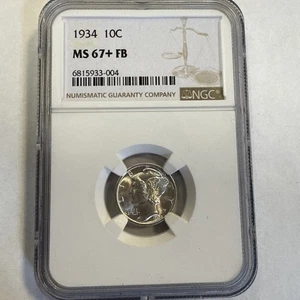 1934 -  MERCURY DIME NGC MS-67t FB - Picture 1 of 4