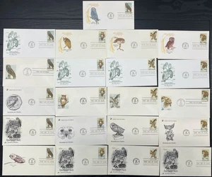 #1760-63a American Owls mixed cachet First Day covers lot of 101 - Picture 1 of 5