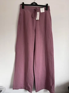 Womans New M&S Wide Leg Mauve Joggers Size 10 Long - Picture 1 of 4