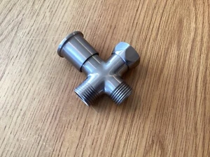 Tee Valve 3 way 7/8” x 1/2” x 1/2” TConnector Shower Shut Off for Handheld Bidet - Picture 1 of 5