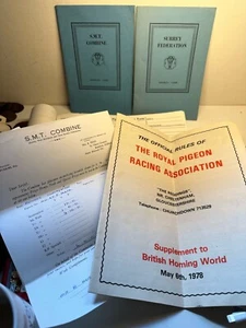 PIGEON RACING :A collection of official rules 2 1968 books pedigree forms wins - Picture 1 of 5
