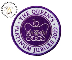Queens Platinum Jubiläumsabzeichen/Aufnäher Pfadfinderinnen Mädchenführer Campdecke Jungen - Bild 1 von 1