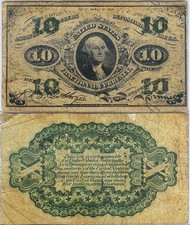 March 3,1863 10 Cent Civil War Fractional Currency