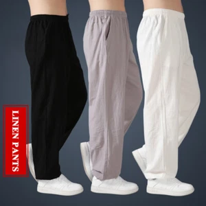 Shaolin Kung Fu Lino Tai Chi Pantalones Artes Marciales Bruce Lee Wing Chun Traje - Imagen 1 de 9