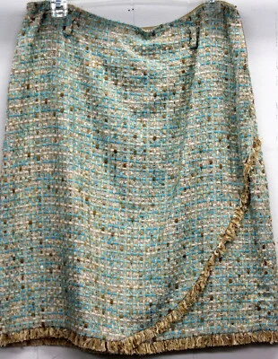 Dana Buchman женщин коричневая юбка бахрома низ ремня петли с подкладкой молнии размер 8  - Изображение 1 из 4