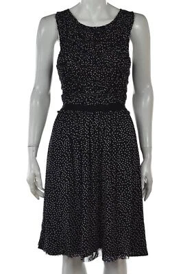 Vestido matasellos talla S azul blanco lunares sin mangas vaina hasta la rodilla Foto 1 de 4