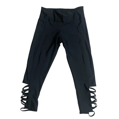 Onzie Capri Ropa Activa Yoga Leggings Mujer M/L Negro Tirantes Paneles Pull On Foto 1 de 4