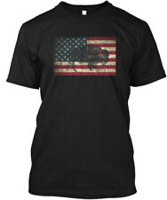 Black Buffalo Distressed American Flag T-Shirt Made in the USA Size S to 5XL