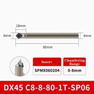 Portaherramientas Taladro Biselado 45° DX45 C8-8-80-1T-SP06 + 1 pieza SPMX060204 Inserto - Imagen 1 de 3