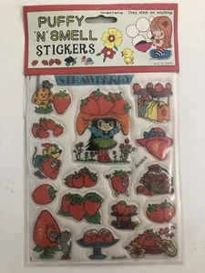Pegatinas de Colección Selladas con Olor Hinchado Años 80 UN Paquete FRESA Taiwán Nuevas - Imagen 1 de 8