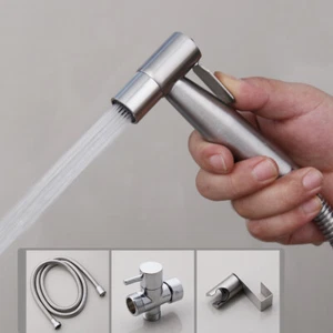 Bathroom Handheld Toilet Bidet Sprayer Set Stainless Steel Hand Bidet Faucet - Bild 1 von 7