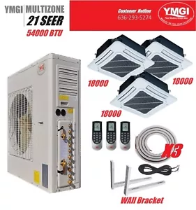 YMGI 60000 BTU 3 Zone Ductless Mini Split Air Conditioner Heat pump 5 Ton Ceilin - Picture 1 of 13