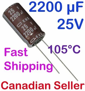 1/5/10pcs 2200uF 25V 12.5x25mm Nippon KMG For AUDIO RADIO VIDEO STEREO - Imagen 1 de 1