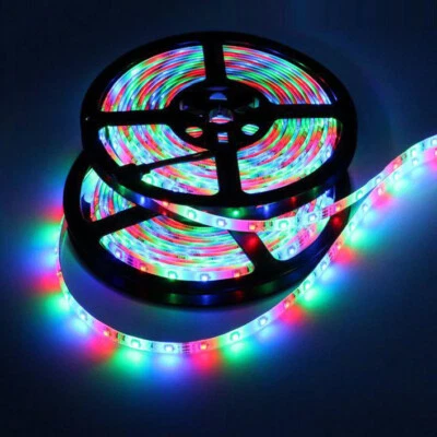 16FT Waterproof LED Strip Light 12V US Power Full Kit SMD 24 Key Remote RGB 3528 - Image 1 of 4