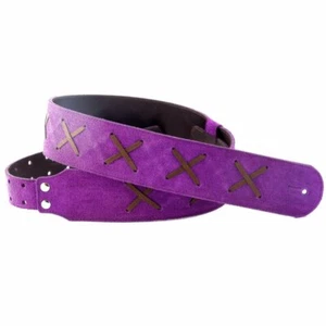 RightOn! Special Gilmour Purple Suede Leather 6cm wide Guitar strap, Right On - Picture 1 of 4