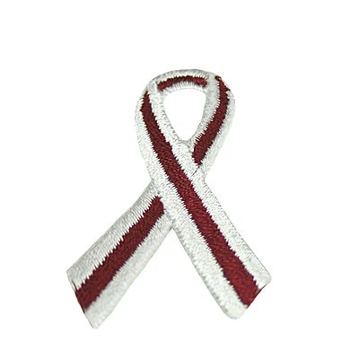 Cancer Awareness Ribbon Self Adhesive Iron On Applique Sticker Patch By Piece - Image 1 of 2
