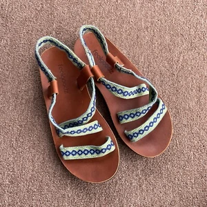Feelgoodz women’s sandals woven strap vegan size 7 blue aqua - Picture 1 of 4
