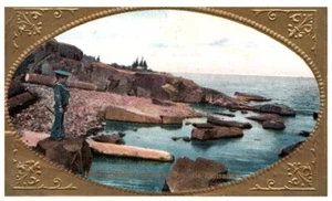 HUDSON RIVER, WIE VON PALISADEN AUS GESEHEN.VTG 1910 POSTKARTE*A24 - Bild 1 von 2