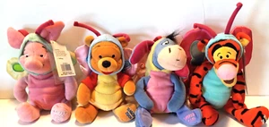 Disney World Set of 4 Butterfly Bean Bags 8" Piglet, Tigger, Eeyore, and Pooh - Picture 1 of 2