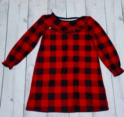 Wondershop GIRLS SIZE 6 RED/BLACK BUFFALO PLAID NIGHTGOWN - Image 1 of 3