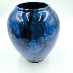 Vintage 20er Jahre Pinsel Mccoy Kobaltblau Onyx Kunstkeramik Vase schöner Zustand! - Bild 1 von 15