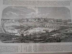 Gravure 1864 - Réservoir des eaux de la Dhuis à Ménilmontant - Foto 1 di 1