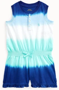 RALPH LAUREN Girls Playsuit Dress Soft Cotton AGES 1-9 YRS Ombre Tie Dye RRP£85 - Picture 1 of 6