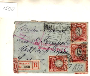 15.7. 1922 Russia Moscow Air mail Cover Germany Konigsberg Berlin 21.7. 1922 RR - Picture 1 of 2