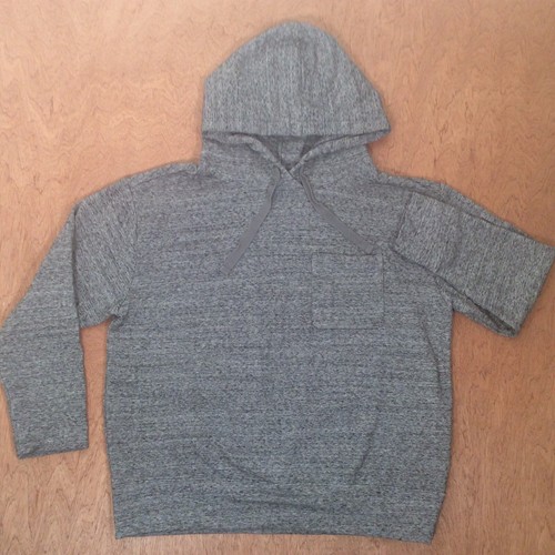 VETEMENTS Gap Felpa con Cappuccio DONNA LARGE Felpa Cropped GRIGIO HEATHER TASCA COULISSE ELASTICIZZATA