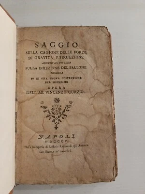 (Fisica, astronomia) V. CURZIO Saggio sulla cagione delle forze di gravità 1805 - Immagine 1 di 4