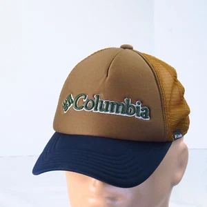 Gorra de camionero Columbia azul marrón verde espuma Snapback bordada en relieve - Imagen 1 de 8