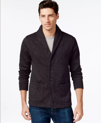 Cárdigan de punto polar Levi's para hombre talla pequeña color carbón nuevo Foto 1 de 2