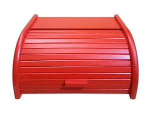 Wooden Bread Box - Kitchen storage bin- Colour Red - Size Small - Picture 1 of 12