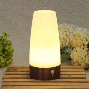 Wireless Led Motion Sensor Retro Bedroom Night Light Battery Powered Table Lamp - Picture 1 of 7