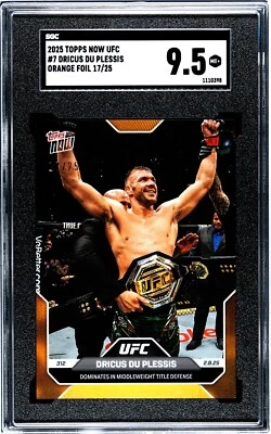 2025 Topps Now UFC Card #7 Dricus du Plessis UFC 312 ORANGE 17/25 SGC 9.5. MT+ - Image 1 of 2