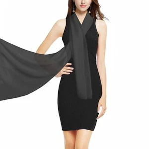 Chiffon Shawls and Wraps for Evening Dresses Soft Scarves for Bridal Wedding ... - Picture 1 of 7
