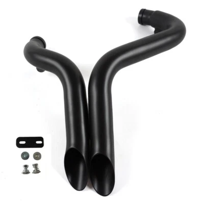 2" O.D  LAF Drag Pipes Exhaust For Harley Sportster Softail Dyna 84-25 Black - Image 1 of 4