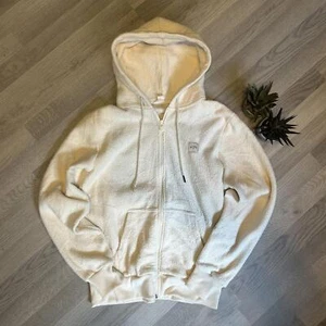 Billabong Cream Sherpa Fleece Zip Hoodie Womens Medium Soft Cozy Zip-Up Jacket - Picture 1 of 5