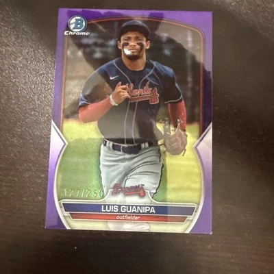2023 Bowman Draft Chrome Purple Refractors /250 Luis Guanipa #BDC-78 - Image 1 of 2