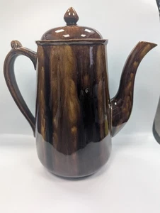 Vintage Russet Brown Glossy Coffee Pot 26cm Tall (S9) - Foto 1 di 8